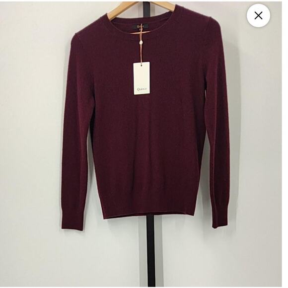 New! Quince Luxe Baby Cashmere Crew Neck Deep Burgundy Sz XS MSRP $200 #69 - Picture 4 of 5